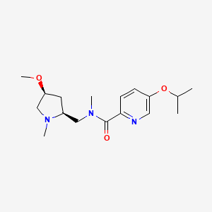 molecular formula C17H27N3O3 B6841729 N-[[(2S,4S)-4-methoxy-1-methylpyrrolidin-2-yl]methyl]-N-methyl-5-propan-2-yloxypyridine-2-carboxamide 