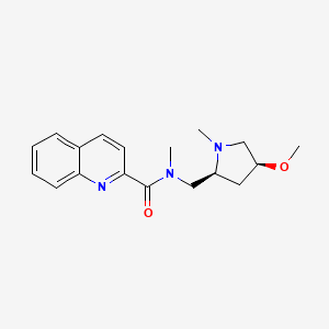 molecular formula C18H23N3O2 B6841809 N-[[(2S,4S)-4-methoxy-1-methylpyrrolidin-2-yl]methyl]-N-methylquinoline-2-carboxamide 