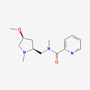 molecular formula C14H21N3O2 B6841818 N-[[(2S,4S)-4-methoxy-1-methylpyrrolidin-2-yl]methyl]-N-methylpyridine-2-carboxamide 