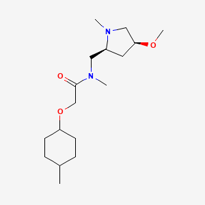 molecular formula C17H32N2O3 B6841913 N-[[(2S,4S)-4-methoxy-1-methylpyrrolidin-2-yl]methyl]-N-methyl-2-(4-methylcyclohexyl)oxyacetamide 