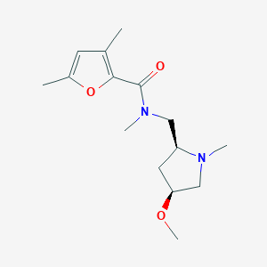 molecular formula C15H24N2O3 B6841932 N-[[(2S,4S)-4-methoxy-1-methylpyrrolidin-2-yl]methyl]-N,3,5-trimethylfuran-2-carboxamide 