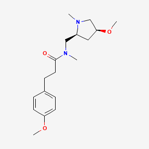 molecular formula C18H28N2O3 B6841946 N-[[(2S,4S)-4-methoxy-1-methylpyrrolidin-2-yl]methyl]-3-(4-methoxyphenyl)-N-methylpropanamide 