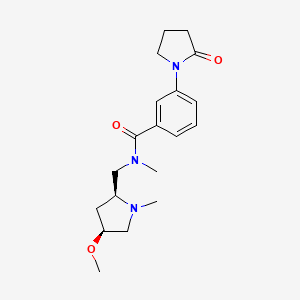 molecular formula C19H27N3O3 B6841964 N-[[(2S,4S)-4-methoxy-1-methylpyrrolidin-2-yl]methyl]-N-methyl-3-(2-oxopyrrolidin-1-yl)benzamide 