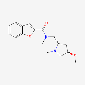 molecular formula C17H22N2O3 B6841998 N-[[(2S,4S)-4-methoxy-1-methylpyrrolidin-2-yl]methyl]-N-methyl-1-benzofuran-2-carboxamide 