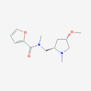 molecular formula C13H20N2O3 B6842013 N-[[(2S,4S)-4-methoxy-1-methylpyrrolidin-2-yl]methyl]-N-methylfuran-2-carboxamide 