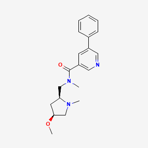 molecular formula C20H25N3O2 B6842041 N-[[(2S,4S)-4-methoxy-1-methylpyrrolidin-2-yl]methyl]-N-methyl-5-phenylpyridine-3-carboxamide 