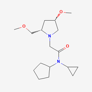 molecular formula C17H30N2O3 B6842946 N-cyclopentyl-N-cyclopropyl-2-[(2S,4S)-4-methoxy-2-(methoxymethyl)pyrrolidin-1-yl]acetamide 