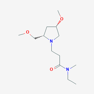 molecular formula C13H26N2O3 B6843012 N-ethyl-3-[(2S,4S)-4-methoxy-2-(methoxymethyl)pyrrolidin-1-yl]-N-methylpropanamide 