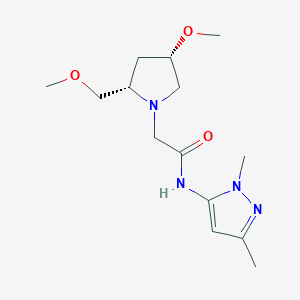 molecular formula C14H24N4O3 B6843015 N-(2,5-dimethylpyrazol-3-yl)-2-[(2S,4S)-4-methoxy-2-(methoxymethyl)pyrrolidin-1-yl]acetamide 