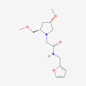 molecular formula C14H22N2O4 B6843025 N-(furan-2-ylmethyl)-2-[(2S,4S)-4-methoxy-2-(methoxymethyl)pyrrolidin-1-yl]acetamide 
