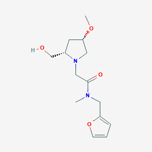 molecular formula C14H22N2O4 B6844104 N-(furan-2-ylmethyl)-2-[(2S,4S)-2-(hydroxymethyl)-4-methoxypyrrolidin-1-yl]-N-methylacetamide 
