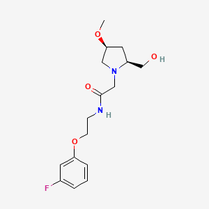 molecular formula C16H23FN2O4 B6844212 N-[2-(3-fluorophenoxy)ethyl]-2-[(2S,4S)-2-(hydroxymethyl)-4-methoxypyrrolidin-1-yl]acetamide 