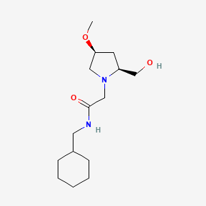 molecular formula C15H28N2O3 B6844350 N-(cyclohexylmethyl)-2-[(2S,4S)-2-(hydroxymethyl)-4-methoxypyrrolidin-1-yl]acetamide 