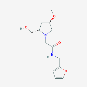 molecular formula C13H20N2O4 B6844363 N-(furan-2-ylmethyl)-2-[(2S,4S)-2-(hydroxymethyl)-4-methoxypyrrolidin-1-yl]acetamide 