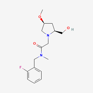 molecular formula C16H23FN2O3 B6844437 N-[(2-fluorophenyl)methyl]-2-[(2S,4S)-2-(hydroxymethyl)-4-methoxypyrrolidin-1-yl]-N-methylacetamide 