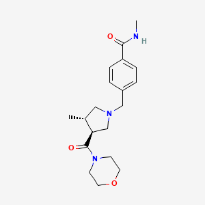 molecular formula C19H27N3O3 B6844686 N-methyl-4-[[(3S,4S)-3-methyl-4-(morpholine-4-carbonyl)pyrrolidin-1-yl]methyl]benzamide 