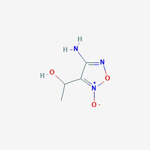 molecular formula C4H7N3O3 B068450 1,2,5-Oxadiazole-3-methanol, 4-amino-alpha-methyl-, 2-oxide (9CI) CAS No. 183537-54-4