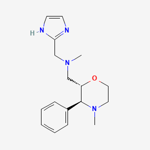molecular formula C17H24N4O B6845646 N-(1H-imidazol-2-ylmethyl)-N-methyl-1-[(2S,3S)-4-methyl-3-phenylmorpholin-2-yl]methanamine 