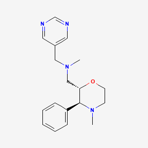molecular formula C18H24N4O B6845657 N-methyl-1-[(2S,3S)-4-methyl-3-phenylmorpholin-2-yl]-N-(pyrimidin-5-ylmethyl)methanamine 
