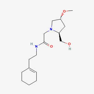 molecular formula C16H28N2O3 B6845934 N-[2-(cyclohexen-1-yl)ethyl]-2-[(2S,4R)-2-(hydroxymethyl)-4-methoxypyrrolidin-1-yl]acetamide 