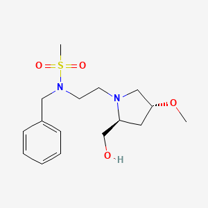 molecular formula C16H26N2O4S B6845949 N-benzyl-N-[2-[(2S,4R)-2-(hydroxymethyl)-4-methoxypyrrolidin-1-yl]ethyl]methanesulfonamide 