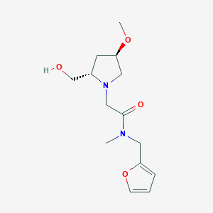 molecular formula C14H22N2O4 B6845971 N-(furan-2-ylmethyl)-2-[(2S,4R)-2-(hydroxymethyl)-4-methoxypyrrolidin-1-yl]-N-methylacetamide 