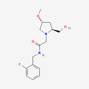 molecular formula C15H21FN2O3 B6845979 N-[(2-fluorophenyl)methyl]-2-[(2S,4R)-2-(hydroxymethyl)-4-methoxypyrrolidin-1-yl]acetamide 