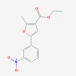 molecular formula C14H13NO5 B068460 Ethyl 2-methyl-5-(3-nitrophenyl)-3-furoate CAS No. 175276-71-8