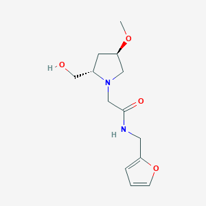 molecular formula C13H20N2O4 B6846000 N-(furan-2-ylmethyl)-2-[(2S,4R)-2-(hydroxymethyl)-4-methoxypyrrolidin-1-yl]acetamide 
