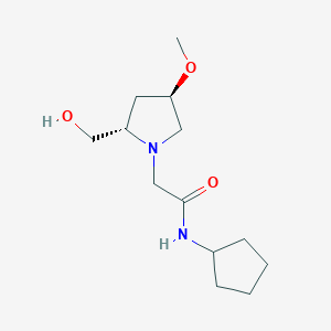 molecular formula C13H24N2O3 B6846030 N-cyclopentyl-2-[(2S,4R)-2-(hydroxymethyl)-4-methoxypyrrolidin-1-yl]acetamide 