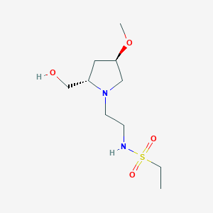 molecular formula C10H22N2O4S B6846108 N-[2-[(2S,4R)-2-(hydroxymethyl)-4-methoxypyrrolidin-1-yl]ethyl]ethanesulfonamide 