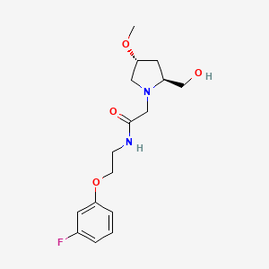 molecular formula C16H23FN2O4 B6846119 N-[2-(3-fluorophenoxy)ethyl]-2-[(2S,4R)-2-(hydroxymethyl)-4-methoxypyrrolidin-1-yl]acetamide 