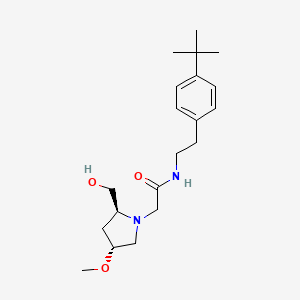 molecular formula C20H32N2O3 B6846140 N-[2-(4-tert-butylphenyl)ethyl]-2-[(2S,4R)-2-(hydroxymethyl)-4-methoxypyrrolidin-1-yl]acetamide 