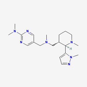molecular formula C19H31N7 B6846289 N,N-dimethyl-5-[[methyl-[[(2R,3S)-1-methyl-2-(2-methylpyrazol-3-yl)piperidin-3-yl]methyl]amino]methyl]pyrimidin-2-amine 