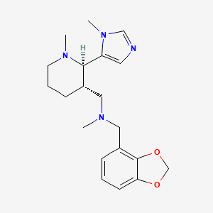 molecular formula C20H28N4O2 B6846325 N-(1,3-benzodioxol-4-ylmethyl)-N-methyl-1-[(2R,3S)-1-methyl-2-(3-methylimidazol-4-yl)piperidin-3-yl]methanamine 