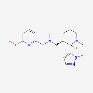 molecular formula C19H29N5O B6846352 N-[(6-methoxypyridin-2-yl)methyl]-N-methyl-1-[(2R,3S)-1-methyl-2-(2-methylpyrazol-3-yl)piperidin-3-yl]methanamine 