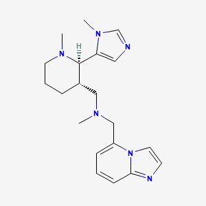 molecular formula C20H28N6 B6846579 N-(imidazo[1,2-a]pyridin-5-ylmethyl)-N-methyl-1-[(2R,3S)-1-methyl-2-(3-methylimidazol-4-yl)piperidin-3-yl]methanamine 