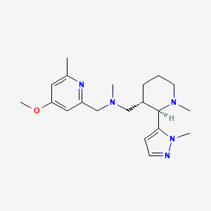 molecular formula C20H31N5O B6846636 N-[(4-methoxy-6-methylpyridin-2-yl)methyl]-N-methyl-1-[(2R,3S)-1-methyl-2-(2-methylpyrazol-3-yl)piperidin-3-yl]methanamine 