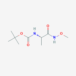molecular formula C9H18N2O4 B068470 Carbamic acid, [2-(methoxyamino)-1-methyl-2-oxoethyl]-, 1,1-dimethylethyl CAS No. 194092-89-2