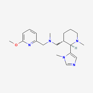molecular formula C19H29N5O B6847014 N-[(6-methoxypyridin-2-yl)methyl]-N-methyl-1-[(2R,3S)-1-methyl-2-(3-methylimidazol-4-yl)piperidin-3-yl]methanamine 