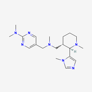 molecular formula C19H31N7 B6847065 N,N-dimethyl-5-[[methyl-[[(2R,3S)-1-methyl-2-(3-methylimidazol-4-yl)piperidin-3-yl]methyl]amino]methyl]pyrimidin-2-amine 