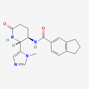 molecular formula C19H22N4O2 B6847274 N-[(2R,3R)-2-(3-methylimidazol-4-yl)-6-oxopiperidin-3-yl]-2,3-dihydro-1H-indene-5-carboxamide 
