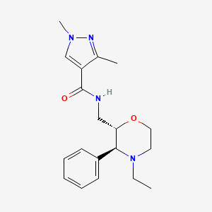 molecular formula C19H26N4O2 B6847354 N-[[(2S,3S)-4-ethyl-3-phenylmorpholin-2-yl]methyl]-1,3-dimethylpyrazole-4-carboxamide 