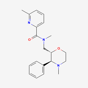 molecular formula C20H25N3O2 B6847850 N,6-dimethyl-N-[[(2S,3S)-4-methyl-3-phenylmorpholin-2-yl]methyl]pyridine-2-carboxamide 