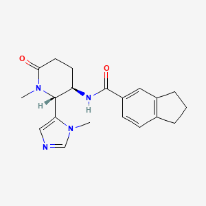 molecular formula C20H24N4O2 B6847951 N-[(2R,3R)-1-methyl-2-(3-methylimidazol-4-yl)-6-oxopiperidin-3-yl]-2,3-dihydro-1H-indene-5-carboxamide 