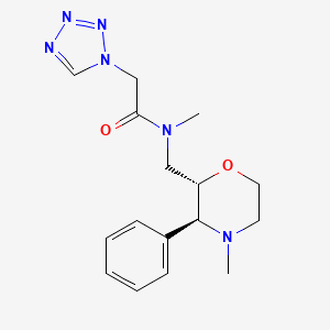 molecular formula C16H22N6O2 B6848122 N-methyl-N-[[(2S,3S)-4-methyl-3-phenylmorpholin-2-yl]methyl]-2-(tetrazol-1-yl)acetamide 