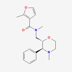 molecular formula C19H24N2O3 B6848308 N,2-dimethyl-N-[[(2S,3S)-4-methyl-3-phenylmorpholin-2-yl]methyl]furan-3-carboxamide 