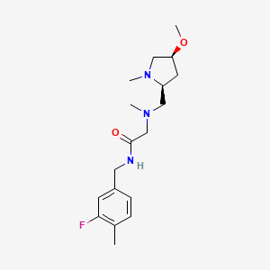 molecular formula C18H28FN3O2 B6849119 N-[(3-fluoro-4-methylphenyl)methyl]-2-[[(2S,4S)-4-methoxy-1-methylpyrrolidin-2-yl]methyl-methylamino]acetamide 