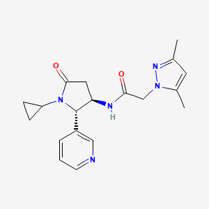 molecular formula C19H23N5O2 B6849135 N-[(2S,3R)-1-cyclopropyl-5-oxo-2-pyridin-3-ylpyrrolidin-3-yl]-2-(3,5-dimethylpyrazol-1-yl)acetamide 