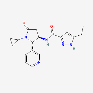 molecular formula C18H21N5O2 B6849142 N-[(2S,3R)-1-cyclopropyl-5-oxo-2-pyridin-3-ylpyrrolidin-3-yl]-5-ethyl-1H-pyrazole-3-carboxamide 